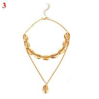 Women Gifts Chain Choker Multilayer Shell Necklace Cowry Seashell Pendant Bohemian Beach Jewelry 2