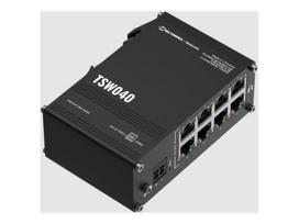 Teltonika Industrial Switch | TSW040 | Unmanaged | DIN rail mountable | 10/100Mbps (RJ-45) ports quantity 8 | PoE+ ports quantity 8 | Power supply ty