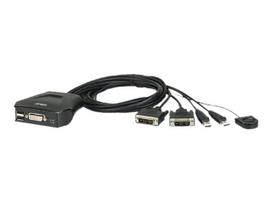 Aten 2-Port USB DVI Cable KVM Switch with Remote Port Selector | Aten | Remote Port Selector | 2-Port USB DVI Cable KVM Switch with Remote Port Select