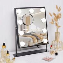 Kosmetologinis veidrodis LED Hollywood 36,5 x 29 cm, pastatomas, USB