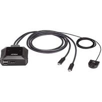 Aten US3312 - KVM / audio / USB switch - with remote port selector - 2 ports US3312