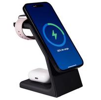 Indukcinis magnetinis įkroviklis 3in1 15W – iPhone, Apple Watch, AirPods, juodas