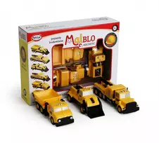 Transporto priemonių rinkinys Popular Playthings Mix or Match Vehicles Construction Black Yellow