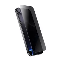 Apsauginis stiklas Crong iPhone 14/13/13 Pro — 3D lenkti kraštai, privatumo filtras