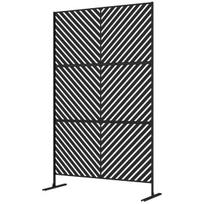 Sodo pertvara 122 x 45 x 198 cm, laisvai pastatoma sienelė, metalinė, juoda