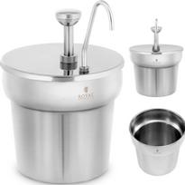 Royal Catering Ketčupo padažų dozatorius su siurbliuku, plieninis, 6,6 l