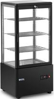 Royal Catering Šaldymo vitrina, stiklinė, 4 lygių, 78 l - juoda