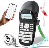 „Phomemo LT12“ etikečių spausdintuvas – nešiojamas „Bluetooth“ etikečių spausdintuvas su QWERTY klaviatūra ir paprastu teksto redagavimo funkcija, puikiai tinkantis biurui ar namams – pilkos spalvos