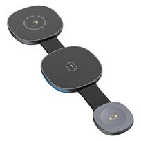 Dudao A11S 3-in-1 Wireless Charger Compatible with MagSafe Smartphone Smartwatch Headphones – Black
