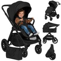 2-in-1 vežimėlis su lopšiu ir sportine dalimi visiems sezonams iki 22 kg – Lionelo Layla Black Onyx
