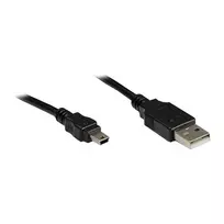 Good Connections USB 2.0 laidas, kištukas A – Mini-B 5 kontaktų, juodas, 1,8 m