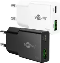 Goobay USB-C PD GaN Dual-Fast Charger Slim 30 W Baltas - 1x -Maitinimo jungtis (75738)