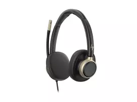 HP Poly Mission 825 Stereo USB Wired Headset su aktyviu triukšmo slopinimu, juoda, sertifikuotas Microsoft Teams, Zoom, Google Meet, Works With Chromebook