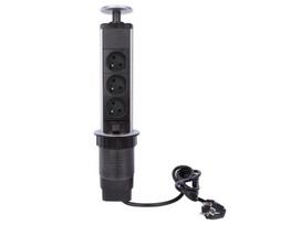 3-WAY POP-UP DESKTOP SOCKET - PIN EARTH