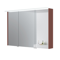 Veidrodis Kame Loft 100 su 3 veidrodinėmis durimis, LED apšvietimu ir jutikliu Terracotta MC3DML/100-70/D23-LFT