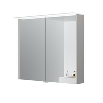 Veidrodis Kame Loft 80 su 2 veidrodinėmis durimis, LED apšvietimu ir jutikliu Pearl Grey MC3DML/80-70/D37-LFT