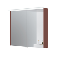 Veidrodis Kame Loft 80 su 2 veidrodinėmis durimis, LED apšvietimu ir jutikliu Terracotta MC3DML/80-70/D23-LFT