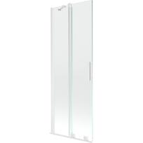 Mexen Velar 2 dalių slankiojantis vonios sienelė 75 x 150 cm, permatomas, baltas - 896-075-000-01-20