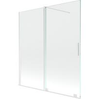 Mexen Velar 2-jų dalių slankiojanti vonios pertvara 150 x 150 cm, permatoma, balta - 896-150-000-01-20