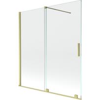 Mexen Velar 2 dalių stumdomas vonios pertvaras 150 x 150 cm, permatomas, auksinis matinis - 896-150-000-01-55