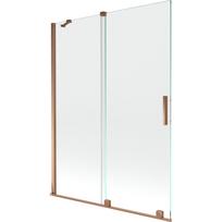 Mexen Velar 2-dalių slenkantis vonios rėmas 130 x 150 cm, skaidrus, rožinis auksas - 896-130-000-01-60