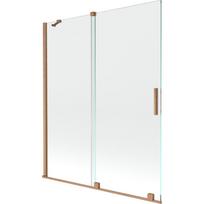 Mexen Velar Slenkamas dviejų dalių vonios pertvaras 140 x 150 cm, skaidrus, šlifuotas varis - 896-140-000-01-65