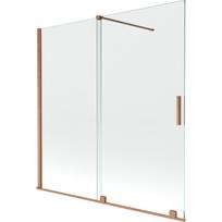 Mexen Velar dviaukštis vonios ekranas, stumdomas, 160 x 150 cm, permatomas, šlifuota varinė - 896-160-000-01-65