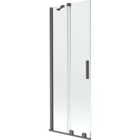 Mexen Velar 2-jų dalių stumdomas vonios ekranas 75 x 150 cm, permatomas, šlifuotas ginklinio pilkumo - 896-075-000-01-66