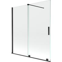 Mexen Velar dviaukštės, skaidrios, juodos spalvos 150 x 150 cm dušo užuolaidos - 896-150-000-01-70