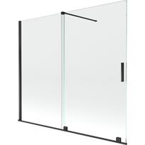 Mexen Velar 2-sparnių stumdomas vonios ekranas, 180 x 150 cm, permatomas, juodas - 896-180-000-01-70