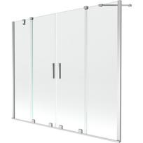 Mexen Velar Dvigubas vonios ekranas, dviejų dalių, slankiojamasis 170 x 150 cm, permatomas, chromas - 896-170-000-02-01