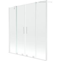 Mexen Velar Duo slankiojama dvikrypčio vonios ekranas 140 x 150 cm, permatomas, baltas - 896-140-000-02-20
