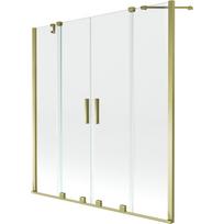Mexen Velar Dvigubas stumdomas vonios pertvaras, 140 x 150 cm, skaidrus, auksinis - 896-140-000-02-50