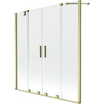 Mexen Velar Dvigubas vonios širmas, 2 varčių, stumdomas, 150 x 150 cm, skaidrus, paauksuotas šlifuotas - 896-150-000-02-55