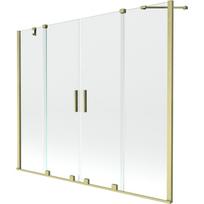 Mexen Velar Dviguba dviejų lapų stumdoma vonios panelė 200 x 150 cm, skaidri, auksinė šlifuota - 896-200-000-02-55