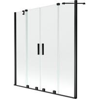 Mexen Velar Dvigubas vonios sienelė, 2 dalių, 150 x 150 cm, permatomas, juodas - 896-150-000-02-70