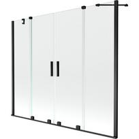 Mexen Velar Dvigubas slankiojančias duris turintis vonios ekranas 170 x 150 cm, skaidrus, juodas - 896-170-000-02-70