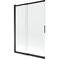 Mexen Fox dviejų dalių stumdomas vonios pertvaras 120 x 150 cm, permatomas, juodas - 891-120-002-70-00