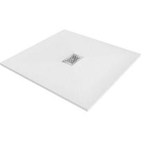 Mexen Hugo kvadratinis SMC dušo padėklas 100 x 100 cm, baltas, inox dangtis - 42101010-X
