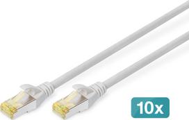 Digitus DIGITUS 10 sztuk CAT 6A S/FTP kabel krosowy 0.5m szary | DK-1644-A-005-10 | 4016032468943