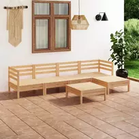 Sodo poilsio baldų komplektas, 6 dalių, pušies masyvas