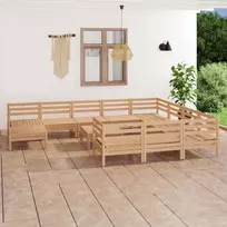 Sodo poilsio baldų komplektas, 12 dalių, pušies masyvas