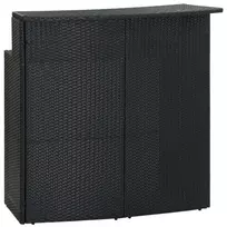 Sodo baro staliukas, juodos spalvos, 120x55x110cm, poliratanas