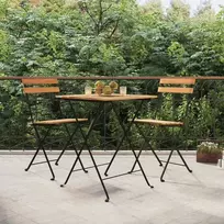 Sulankstomas bistro komplektas, 3 dalių, tikmedis ir plienas