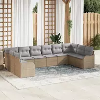 Sodo Sofų Rinkinys Smėlio 344 x 177,5 x 85 cm poliratanas