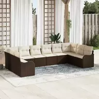 Sodo Sofų Rinkinys Ruda 344 x 177,5 x 85 cm poliratanas
