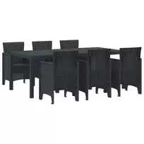 Sodo valgomojo komplektas 7 pcs Antracito Polipropilenas