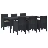 Sodo valgomojo komplektas 7 pcs Antracito Polipropilenas