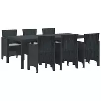 Sodo valgomojo komplektas 7 pcs Antracito Polipropilenas