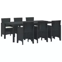 Sodo valgomojo komplektas 7 pcs Antracito Polipropilenas